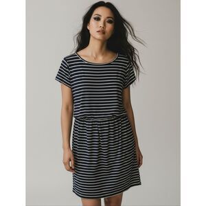 GAP Striped Navy and White Casual Women's Layered Maternity Dress